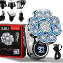 9.0 Ultra Shaver, 2026 New Head Shavers for Bald Men, 6-in-1 Electric Razor with 9D Floating Blade Heads, Intelligent LED Display, IPX7 Waterproof Wet Dry Shaving for Home Travel Use (Silver)