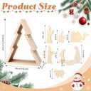 8 x 10 Pcs Nativity Scene Set 12.8 Inch Rustic Wooden Christmas Tree Tabletop Decor Rustic Nativity Scene with Miniature Holy Family Figurines for Indoor Jesus Religious Home Christian Gifts