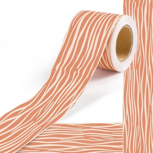 Set of 2 Pack, Boho Bulletin Board Borders, 50 Feet Boho Classroom Decorations with Red Irregular Stripe Straight Rolled Border Trim for Back to School Decotations Classroom Door Wall Decor