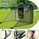 Silipull Golf Cage Net with Simulator Impact Screen Heavy Steel Frame with 2 Net Side Barriers HD Blank Impact Screen and Target Cloth Golf Simulators Enclosure for Home Indoor Outdoor, 10 x 7 ft