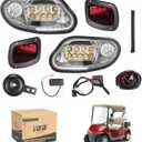 10L0L Golf Cart Headlight Kit for EZGO Freedom/TXT T48 2014-up G&E - (12V) Golf Cart Street Legal Light Kit Complete Headlight Taillight with Turn Signals Horn Brake Lights