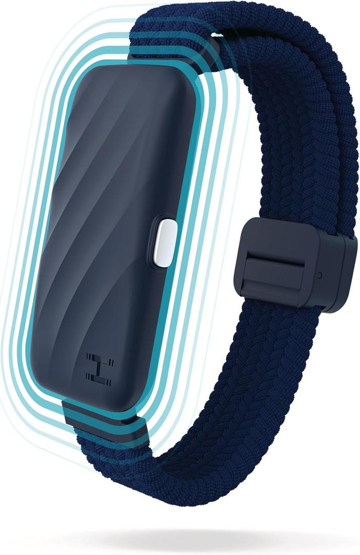 Homedics WakeBand Silent Vibrating Alarm Wristband, Ultra-Light Comfortable Design, 9 Vibration Patterns & 9 Intensities, Up to 6-Day Battery, iOS/Android App, Blue