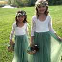Topmaker Flower Girl Dress for Toddler Baby Girls,Lace Tulle Dress for Wedding, Birthday Party, Photoshoot, Special Occasion (Green) 170