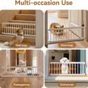 Fldofaves Dog Gate - 18"-45" Adjustable Extra Wide Metal Baby Gate to Step Over, 10" Tall Small Pet Gate with 3 Extension Kits, Pressure Mounted for Doorways & Stairs