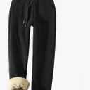 Women's Warm Sherpa Lined Athletic Sweatpants Jogger Fleece Pants XL