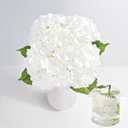 MARTINE MALL 4Pcs 21in Hydrangea Artificial Flowers, Latex Real Touch Hydrangeas Lifelike Large Hydrangea Flowers for Home Decor Party Arrangements Wedding Bouquets Centerpieces White