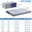 Foldable Mattress Full Size, 6 Inch Cooling Folding Mattress/Topper, Breathable Absorbs Heat Fabric, Washable Trifold Memory Foam Mattress, Portable Floor Bed for Guest, Yoga, Camping