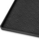 Ptlom Pet Placemat for Dog and Cat, Mat for Prevent Food and Water Overflow, Suitable for Small, Medium and Big Pet, 18"x 12", Black, Silicone