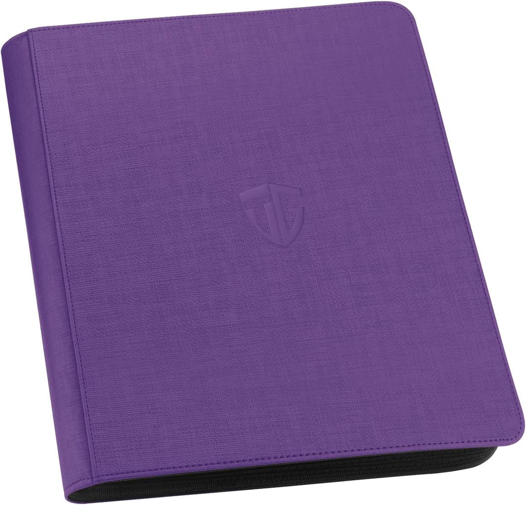 Toploader Binder,Holds 216 Toploaders,9 Pocket Top Loader Binder with Sleeves for 3"x4" Rigid Toploaders Hard Cases,Top loader Binders for TCG, MTG Card Binder, Trading Cards Binder(Purple)