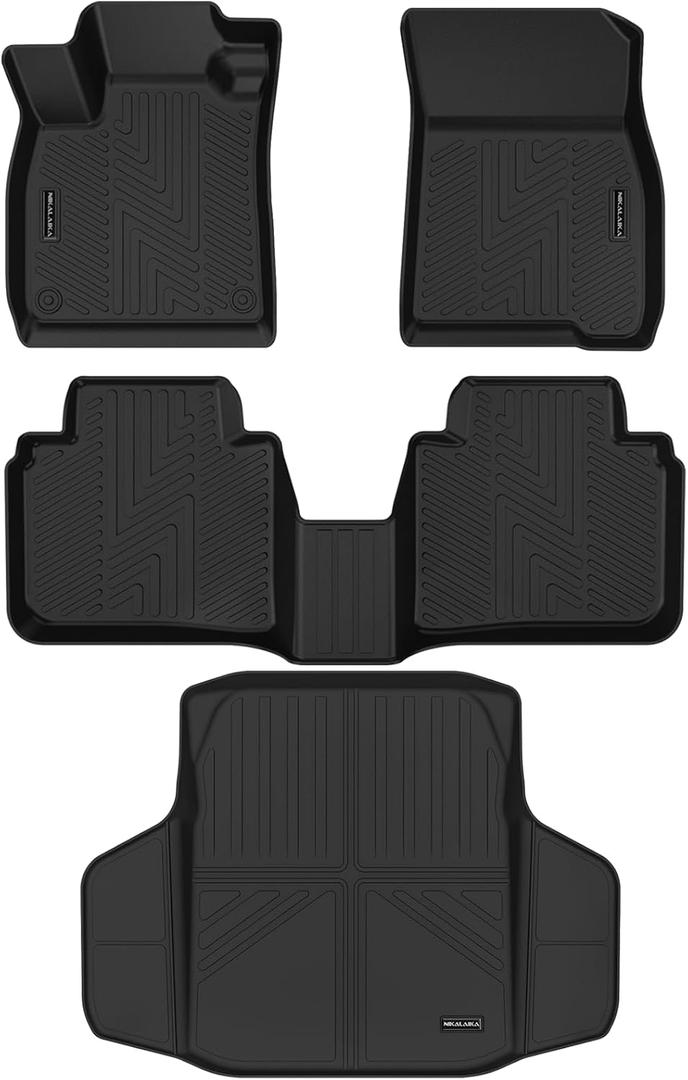 Floor Mats & Cargo Liner for 2023 2024 2025 2026 Honda Accord (Include Hybrid) All Weather Protection TPE Rubber Full Set Automotive Floor Liners for Accord Accessories, Odorless Anti-Slip, Black