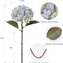 Artificial Flower Fake Silk Hydrangea Heads Bouquet with Stems Bulk for Fall Decoration Table Center Christmas Indoor Outdoor Faux Floral Realistic with Leaves Plants Crafts 8PCS(Blue)