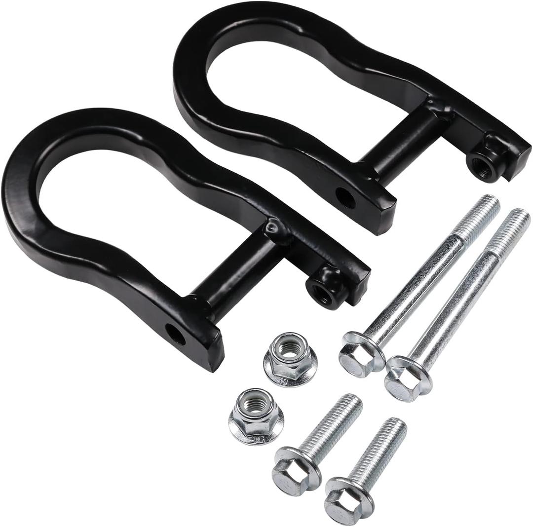CARMOCAR Front Tow Hooks Ring Replacement for 2007-2019 Chevy Silverado GMC Sierra 1500 in Black Front Lower Bumper Trailer Ring Replace 84072463 Steel Alloy