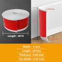 STICKGOO Baseboard Molding Trim, 4 Inch x 40 Feet Rubber Self Adhesive Baseboard Trim, Peel and Stick Vinyl Wall Base Cove Base(White)