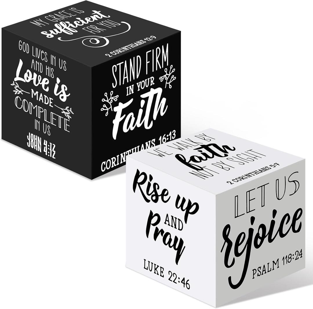 2 Pcs Bible Verse Mini Wood Signs Christian Decor Be Still and Know Religious Sign Wooden Scripture Desk Decor Rustic Bible Verse Blocks Home Scripture Word Plaque, 3.35 Inch (Stylish Style)