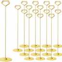 Urban Deco 16PK Table Number Holders 12 Inches Place Card Holder Metal Table Card Holders Picture Holders for Tables, Card Holder Stand for Wedding Dcor Gold Sign Holder