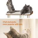FourFurPets 26.7in Large Cat Tree Tower Condo, Cat Scratch Posts for Indoor Cats, Big Plate, Three 23.6in Full Sisal Scratching Posts, Rustic Brown