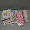 Four Ever A Princess Birthday Decorations, 193 PCs Princess Party Decoration Tableware Supplies with Balloons, Banners, Cake Toppers, Tablecloths, Plates, Cups, Straws, Forks & Hanging Swirls