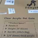 Clear Acrylic Dog Gate, Indoor Pet Barrier, Free-Standing 24" H Foldable 3-Panel Fence for Puppies & Small Dogs, No Drilling, Visual Boundary for Doorways, Hallways, Kitchens & Pet-Free Areas