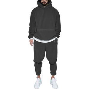 Mens 2 Piece Polar Fleece Tracksuits Hooded Sweatshirts and Sweatpants Casual Jogger Set XL