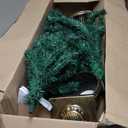 4FT Prelit Christmas Tree 2-Pack Artificial Potted Christmas Tree with 100 Warm White LEDs Battery Powered & 8 Lighting Modes for Xmas Porch Entrance Decorations