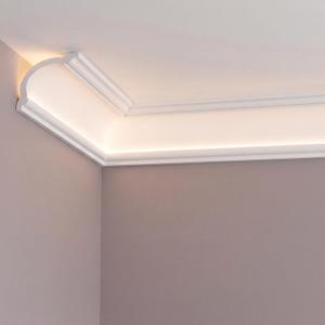 Pushglossy 8 Pcs Round 47.24"(Total 31.5 Ft) Ceiling Crown Molding with LED Duct Kit for Seamless Ambient Waterproof Lighting Channel for Easy LED Trim Moulding Strip Installation