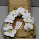 Fnize Orchid Stems Artificial Flowers Real Touch Latex Faux Phalaenopsis Branches 9 Large Blooms 38 Inches 2pcs White