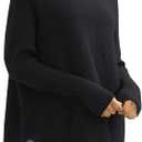LILLUSORY Women's Oversized Turtleneck Sweaters Fall Batwing Sleeve Ribbed Tunic Sweater (Medium, Black)