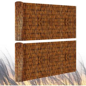 2 Pack Natural Reed Fence,4FT X 16.4FT Bamboo Fencing Privacy Reed Screening for Outdoor, Gallery, Restaurant, Hotel, Patio (Brown)