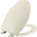 Bemis 7300SLEC Slow Close Toilet Seat, Easy Clean Hinges and Durable Plastic Seat, Made in USA, Elongated, Biscuit