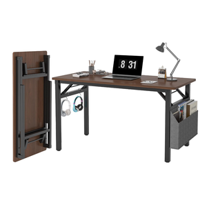 39.4 in Computer Desk w/Storage, Portable Folding Desk No-Assembly (Walnut)
Home Office Desk for Study Work Writing, Sturdy Metal Frame, Storage Bag & Hooks, Fits small spaces, dorms, bedroom