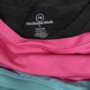 Real Essentials 5 Pack: Women's Short Sleeve Active Workout T-Shirts - Dry Fit Gym Tops  Large