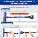 34" Extendable Ice Scrapers for Car Windshield 2-in-1 Snow Brush for Car Snow Scraper for Car Snow Scraper and Drush with Ergonomic Foam Grip for Cars, Trucks, SUVs with 360 Pivoting Brush Head Blue