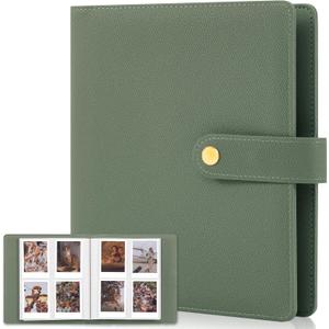 Beautiful Photo Album for 2x3 in Polaroid Photos - Safely Holds Your 300+ Pictures Of Unique Memories - The Perfect Instax Mini Compatible Photo Book To Store Pictures Or Trading Collection Cards (Sage)