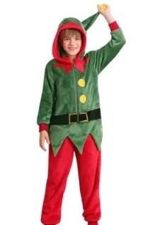 Christmas Big Kids Holiday Elf Costume, 14-year-old jumpsuit