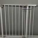 InnoTruth 29.540.75" Baby Gate for Stairs, 30" Tall Dog Gates for Doorways & Hallways, Safety Gate for Kids & Pets, Pressure-Mounted Walk-Through with Dual Lock & 2-Way Swing, White