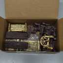 Skylety 12 Pieces Garden Furniture Ornaments Miniature Table and Chairs Set Village Micro Resin Bench Chair for Dollhouse Accessories Home Micro Landscape (Vintage Style)