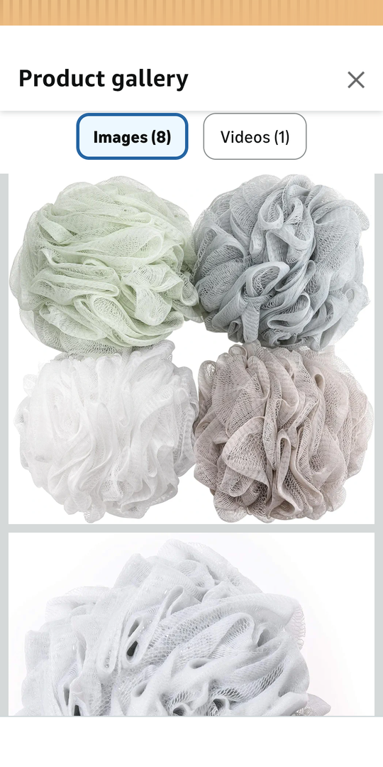 BTYMS Bath Sponge Shower Loofahs 60g Mesh Pouf Bath Scrunchies Body Wash Puff Shower Puff - Pack of 4