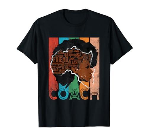 Vintage Coach Afro African American Women Black History T-Shirt 2XL