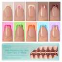 300Pcs French Gel Nail Tips, Vansiho Short Square Nail Tips, Pre-French Tips Press on Nails, Acrylic Fake Nails for Nail Art DIY 15 Sizes