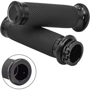 Benlari 1inch Handlebar Grips, Cable Throttle Hand Grips, Non-Slip Rubber Motorcycle Handgrips Fit for Harley Davidson Touring Dyna Softail Sportster 883 1200
