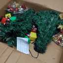 2 Pack Solar Mini Christmas Tree Decorations Lights, 30 Inch 8 Flashing Modes Waterproof Xmas Decor, 60 LED Lights with Ornaments 6 Lighted Gift Boxes for Porch Pathway Yard Garden (Multicolor)