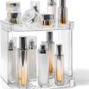 Bathroom Counter Organizer Cosmetics Skincare Organizers Skincare Makeup Organizer Countertop Holder for Perfume-2 Tier-Clear