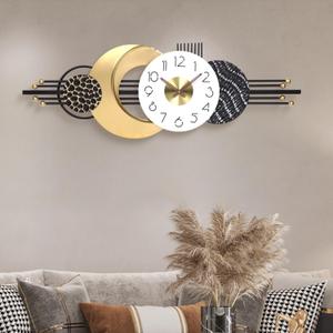 Elegant Housewarming Gift: 38x14 Inch Modern Decorative Wall Clock, Large Silent Non-Ticking Battery Operated Analog Clocks for Living Room, Bedroom, Entryway