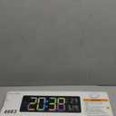 Digital Wall Clock, 16" Colorful Digital Display Clock with Remote Control, Date, Week, Temperature, Dual Alarm, Auto-Dimming, DST, 12/24Hr Format, Countdown, for Living Room Bedroom Office Classroom (Multicolor)