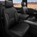 FREESOO Leather Seat Covers for Ford F150 SuperCrew 2015-2026 & F250/F350/F450 Super Duty Crew Cab 2017-2026, Waterproof Seat Covers Full Set with Lumbar Support for Pickup Trucks, Black