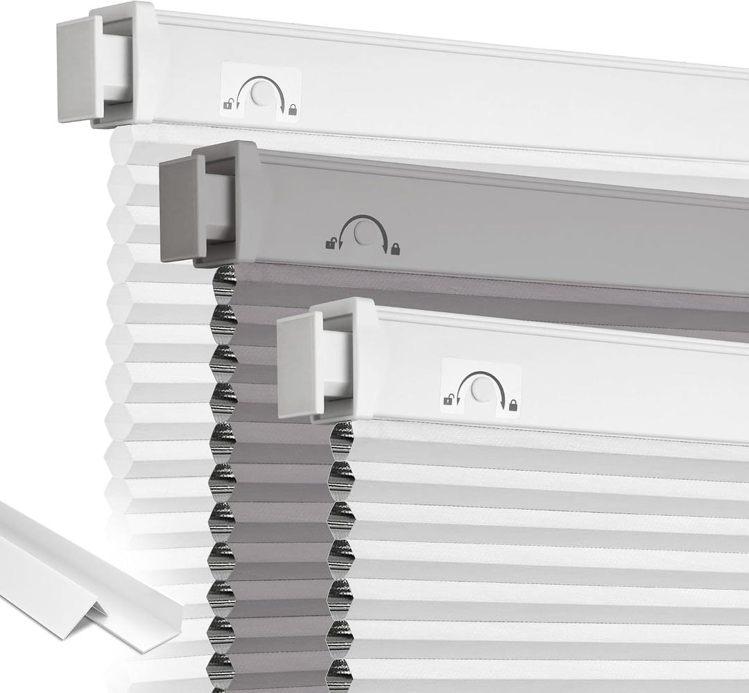 Grandekor Blackout No Drill Blinds for Windows,23" W x 36" H,White