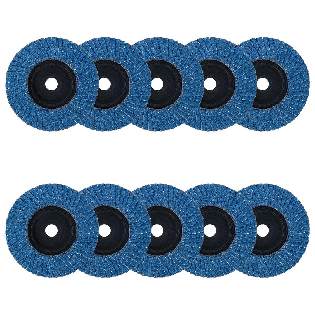 3 x 3/8 Inch Flap Disc for Angle Grinder, 60 Grit Flap Wheel for General Purpose Metal and Stainless Steel, Type 27