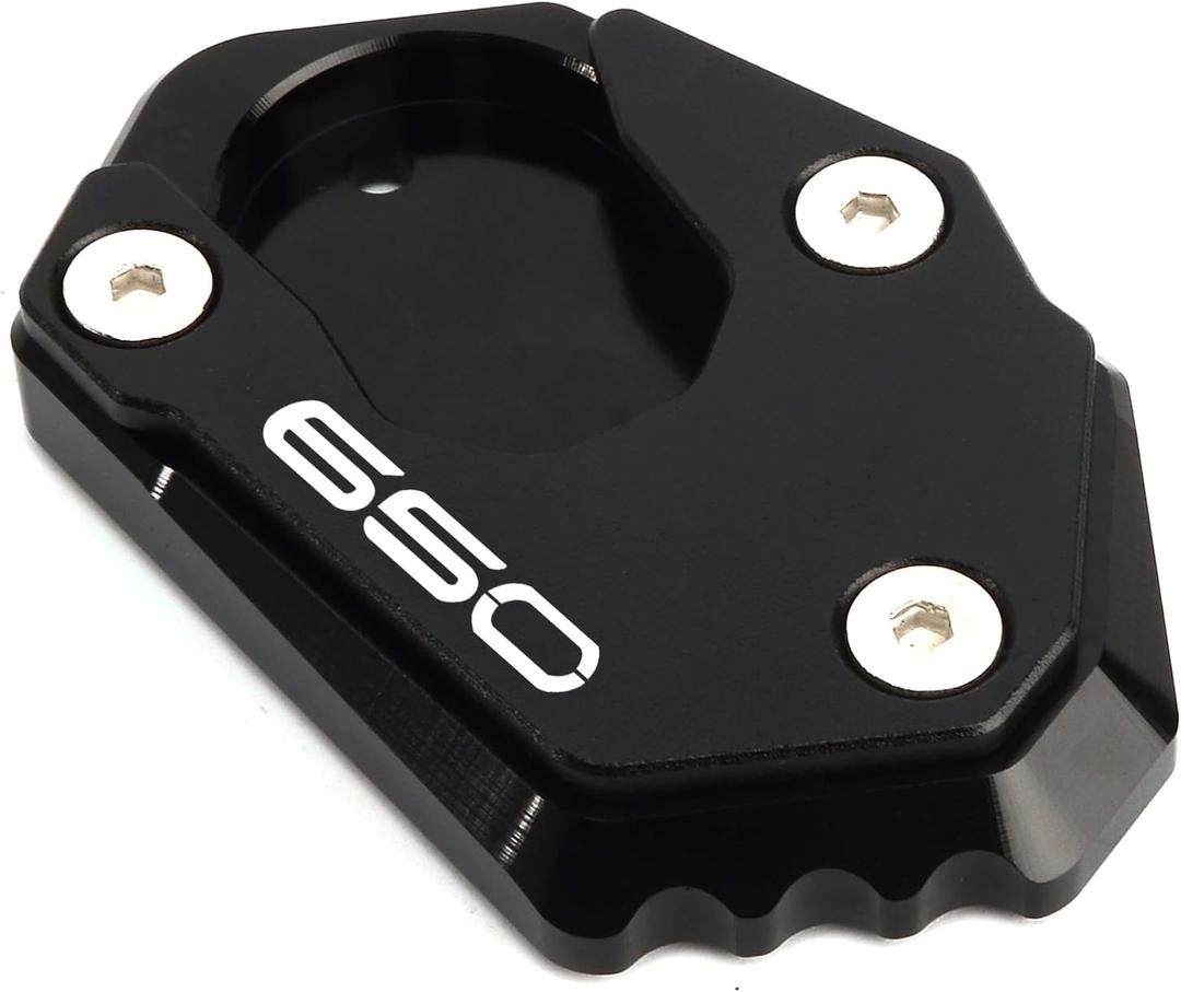 CNC Compatible with 2025 Ninja 650 Ninja650 Z650 RS Z 650 2017-2023 2024 2025 Motorcycle Kickstand Pad Foot Side Stand Extension Support Plate Pad (Black)