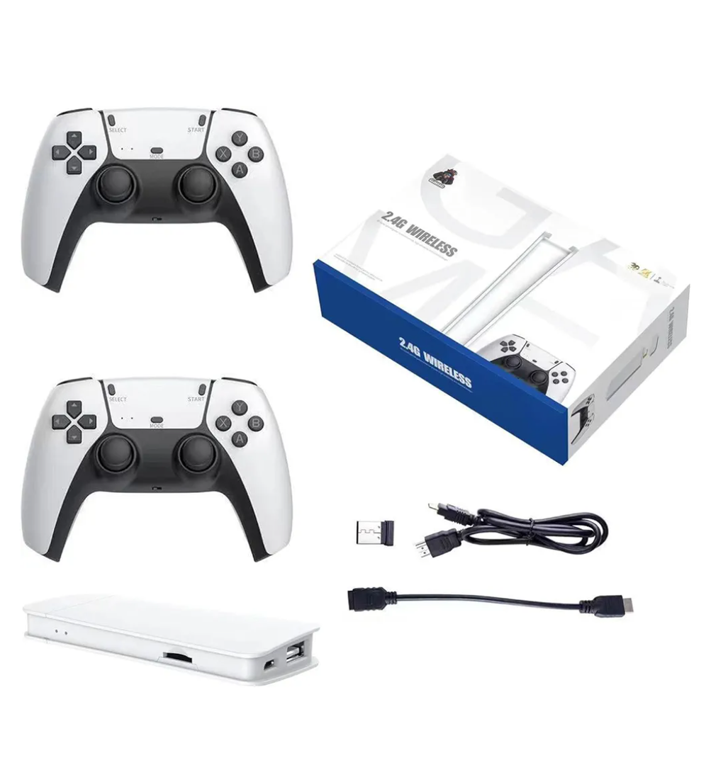 Wireless Retro Game Stick with 20000+ Classic Games, 23 Emulators, 4K HDMI Output, Dual 2.4G Controllers, 64GB/128GB Storage, Plug and Play Retro Gaming Console for TV (128)