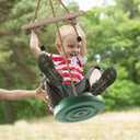 KINSPORY Disc Swing for Kids, Swing Set Accessories, 7FT Height Adjustable Gym Monkey Bars, Hanging Tree Seat for Backyard, Outdoor Play Equipment - Green